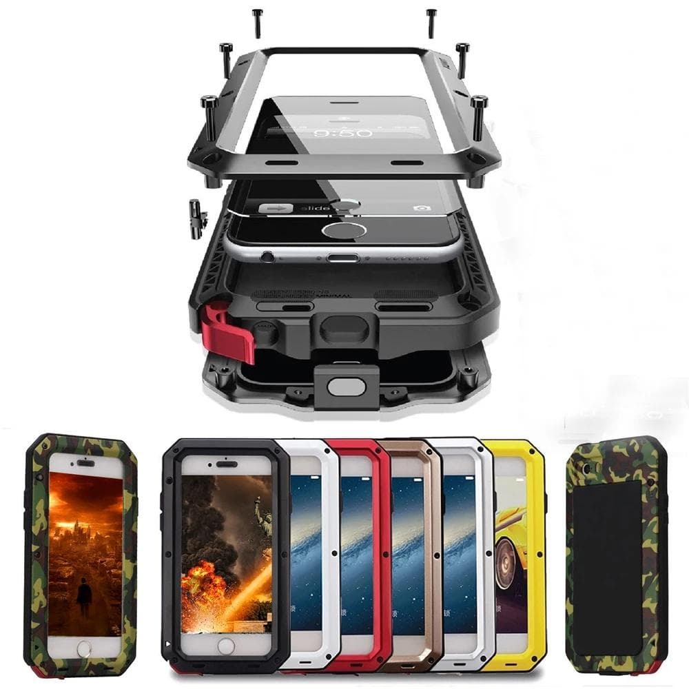 Carcasă de lux, cu armură metalică, rezistentă la șocuri, pentru iPhone 15 13 Pro 14 Pro Max 12 11 Pro Max 8 7 6 S Plus Husă metalică cu