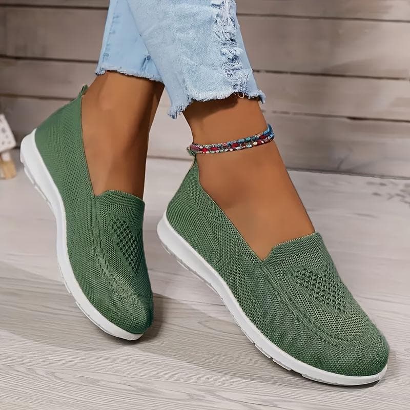 Adidași, 1 Pereche de Pantofi Femeie Tricotați Ușori și Respirabili, Pantofi de Fitness Respirabili cu Tăietură Joasă, cm verde