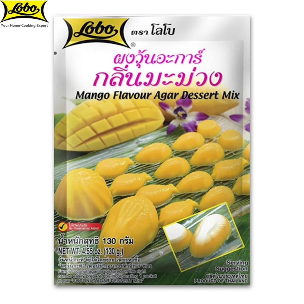 Amestec de desert Lobo Mango Agar Agar, Fara conservanti adaugati/Face 4-6 portii, Desert thailandez 130 g