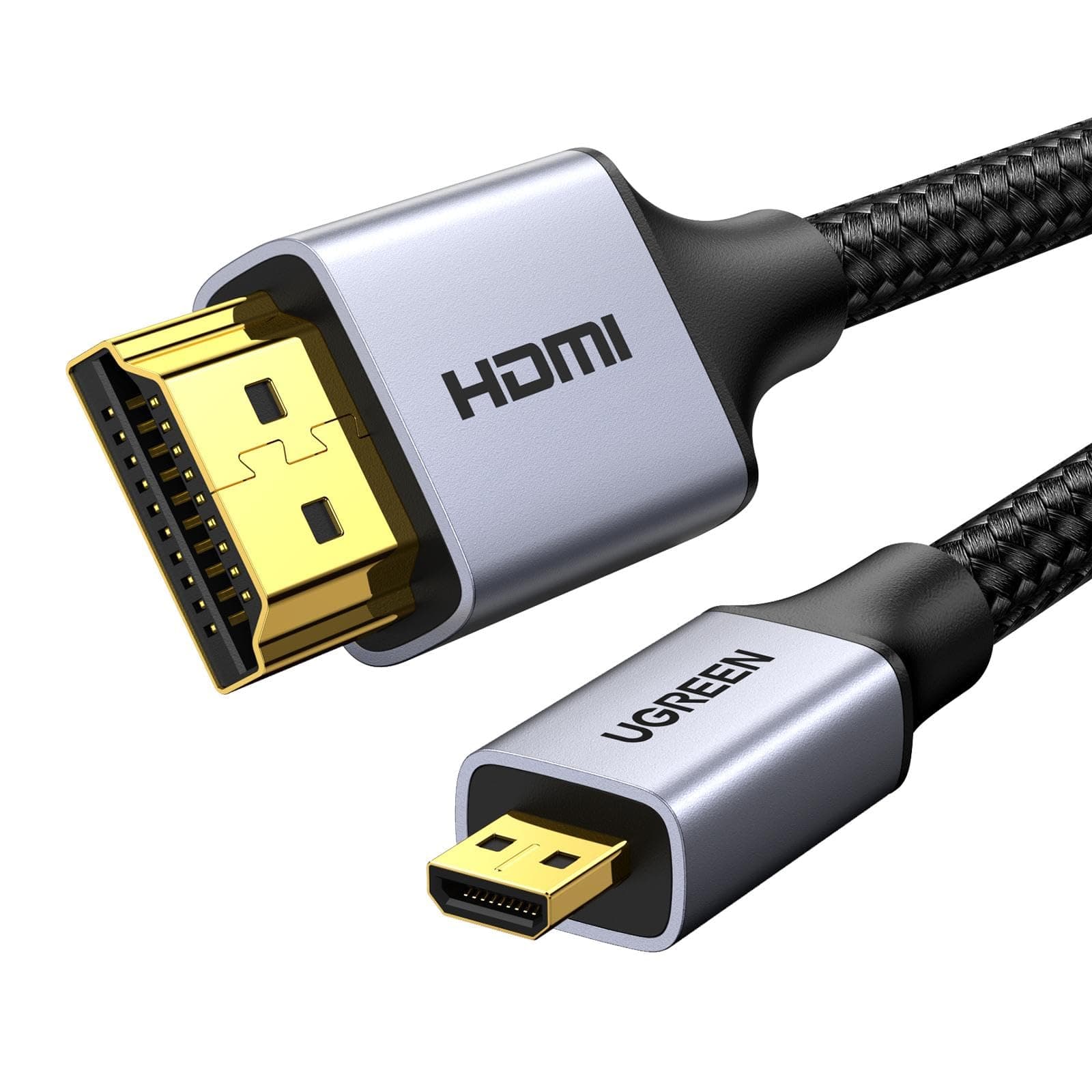 UGREEN Micro HDMI HDMI la Micro HDMI Bidirecțional Înalt 4K 60Hz 3D HDR Viteză Mare Compatibil cu GoPro Hero Raspberry Pi Nikon Yoga 3 Cablu 2M,