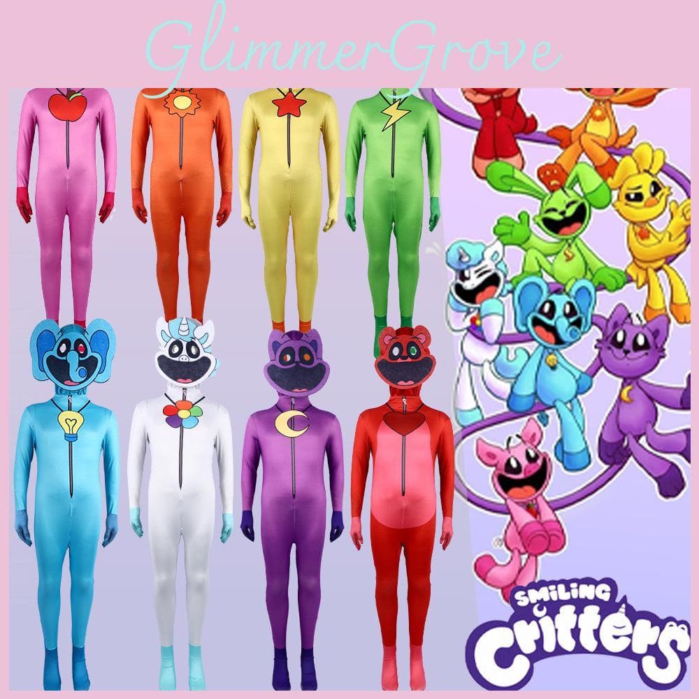 Salopetă Poppy Playtime Halloween Costum Cosplay Mătase de Lapte Poliester Pentru Copii Joc de Rol cm galben