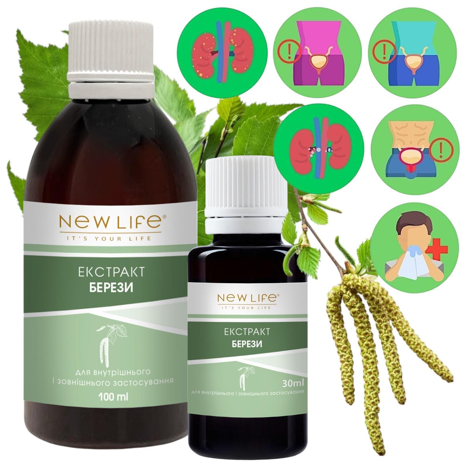 Extract de muguri de mesteacăn Tinctură Supliment lichid pe bază de plante Dietetic New Life