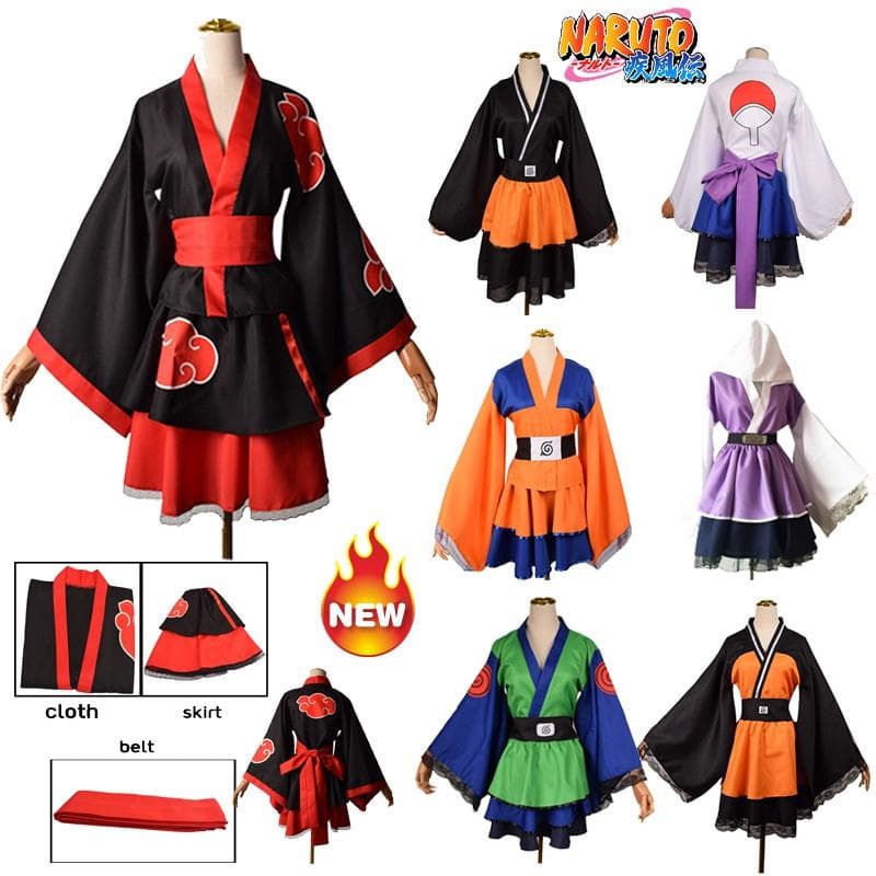 Anime Naruto Shippuden Uzumaki Naruto Akatsuki Kakashi Sasuke Lolita Kimono Rochie Anime Cosplay Costum Uniforme de petrecere Haine SuitO cm