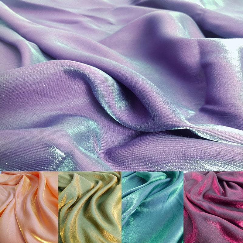 Sticlă colorată din satin de mătase țesătură degradată rochie nuntă față strălucitoare haine pentru bebeluși țesătură diy sirenă