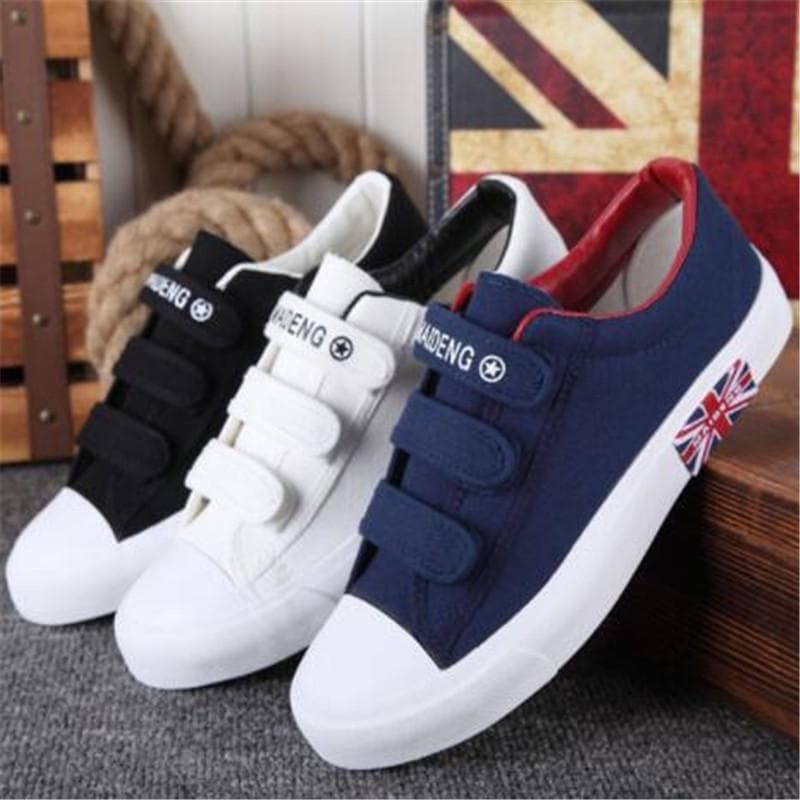 Pantofi de pânză pentru bărbați Pantofi pentru bărbați Pantofi casual cu velcro Pantofi sport cm albastru