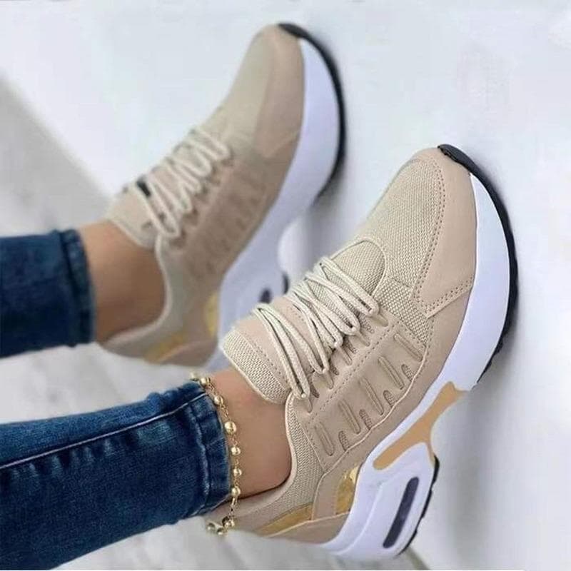 Pantofi sport pentru femei, pantofi vulcanizați, cu platformă, stiluri moderne, respirabili, cu dantelă și plasă, 2024 cm