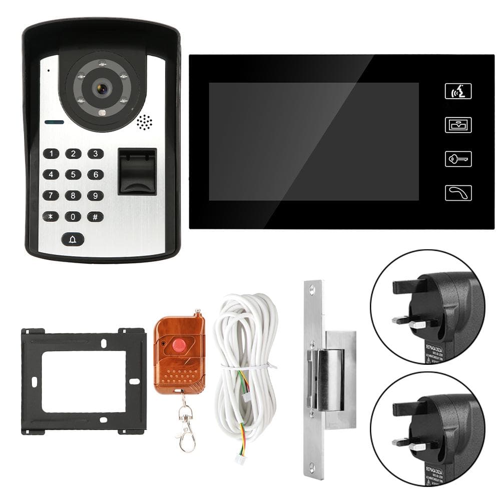 Interfon Video de Ușă cu Parolă RFID de 7 inch Kit Sonerie Intercom cu Fir FĂRĂ Blocare 806FD11