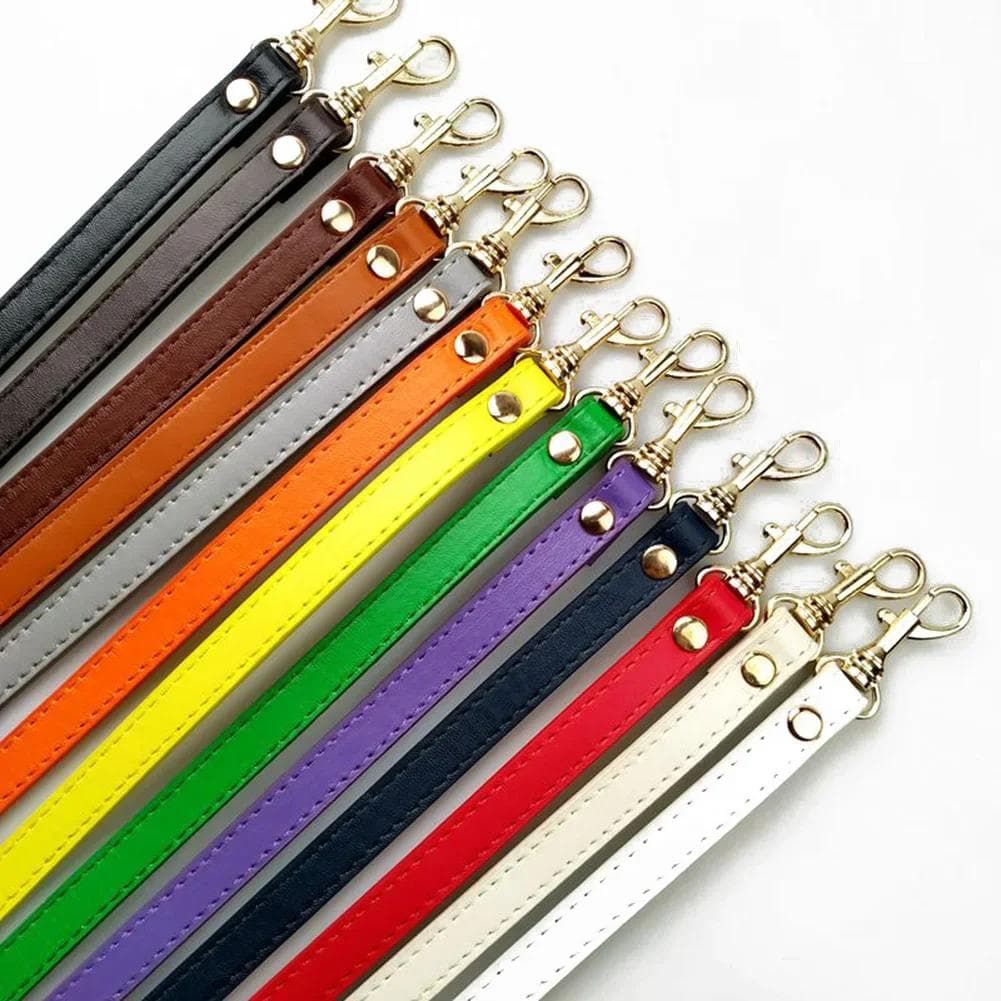 120cm Leather Shoulder Bags Strap Accessories DIY Crossbody Adjustable PU Bag Belts Strap Black Handbag Strap Sliver Gold Buckle albastru
