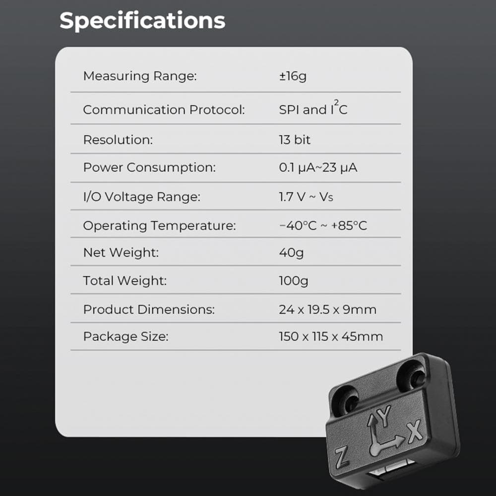 Imprimantă 3D Creality Ender-3 V3 KE ADXL345 Accesoriu de actualizare a senzorului de compensare a vibrațiilor pentru negru