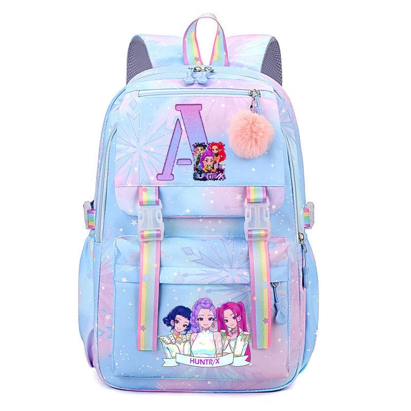 Rucsac cu litere Kpop Demon Hunter, Huntrix Rucsac de zi ușor și drăguț, Ghiozdan de desene animate, Rucsac casual de călătorie pentru navetă