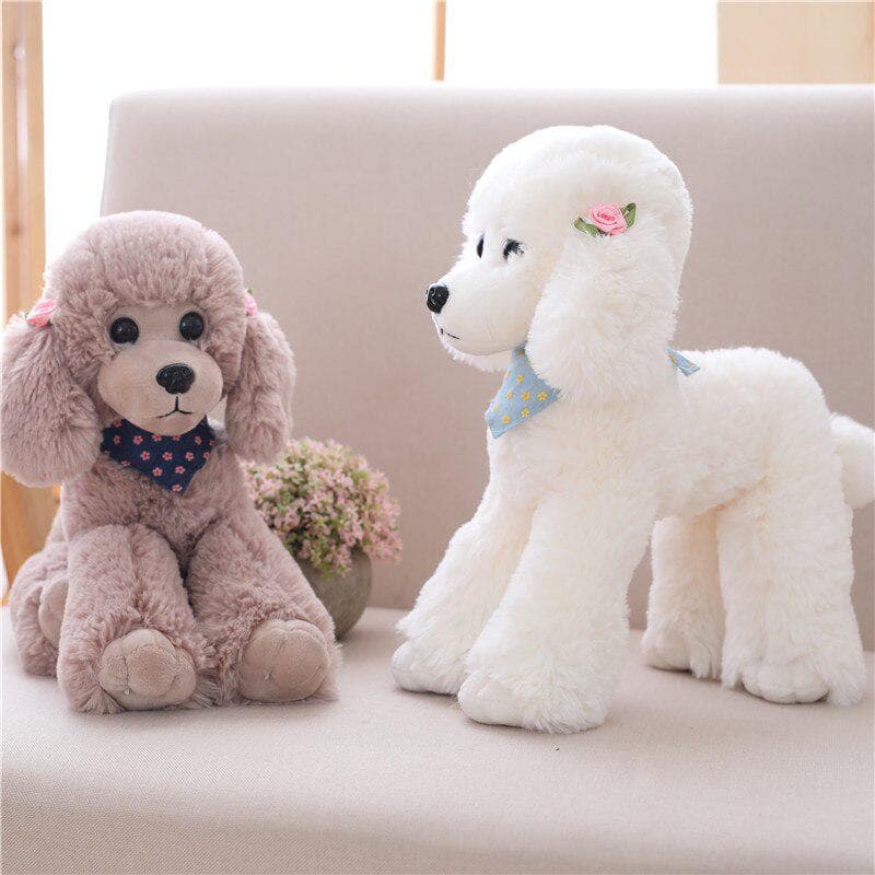 25/32/40cm Simulare Teddy Dog Doll Pudel Jucărie de plus pentru amenajarea casei khaki