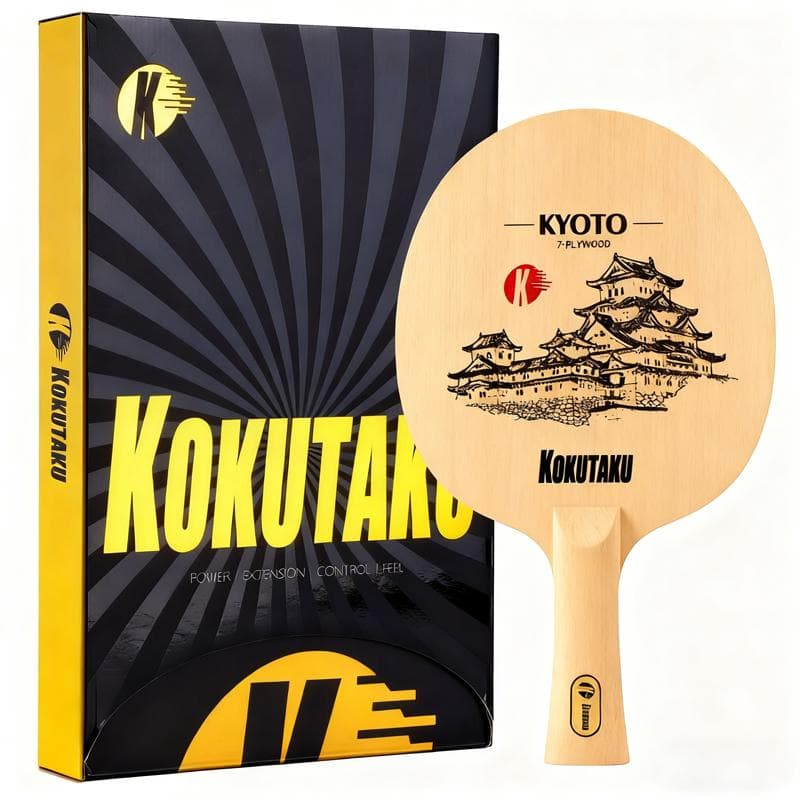 Paletă Tenis de Masă KOKUTAKU KYOTO Suprafață Hinoki Chiparos 7 Straturi Lemn Loop Ofensiv Ping Pong