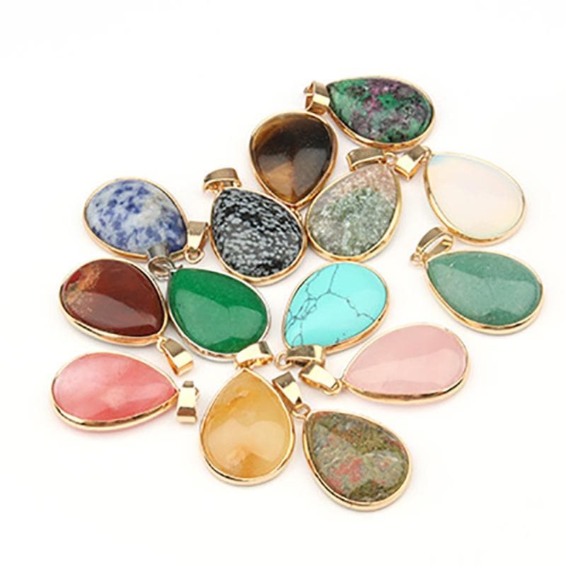 Pandantiv din piatră naturală Agate în formă de picătură/Rozquartz/Breme pentru ochi de tigru pentru accesorii Coliere Fabricarea de bijuterii