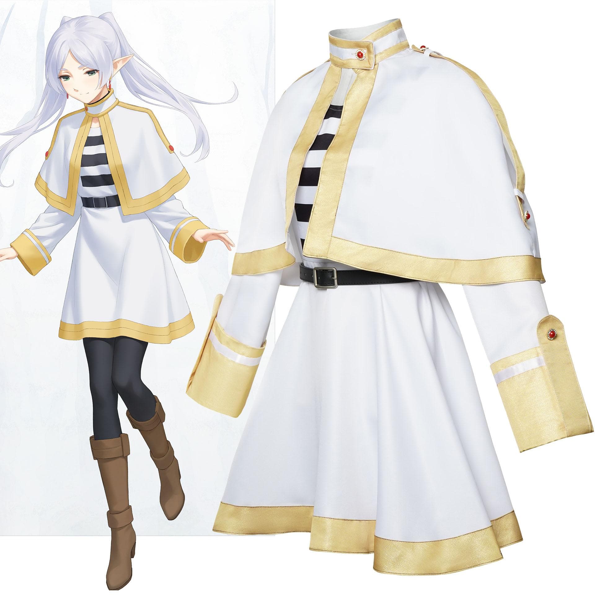 Anime Frieren La Funeralie Frieren Costum Cosplay Rochie Rochie Palton Fusta Curea Cercei Tinute pentru femei Halloween cm