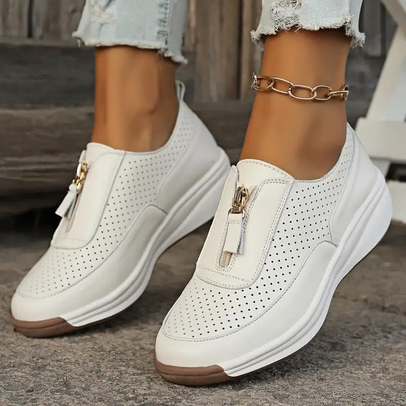 Primăvară/vară Pantofi romani retro cu talpă moale, ocazional, cu fermoar în față, pantofi pentru femei, pantofi pentru mamă, mocasini cm