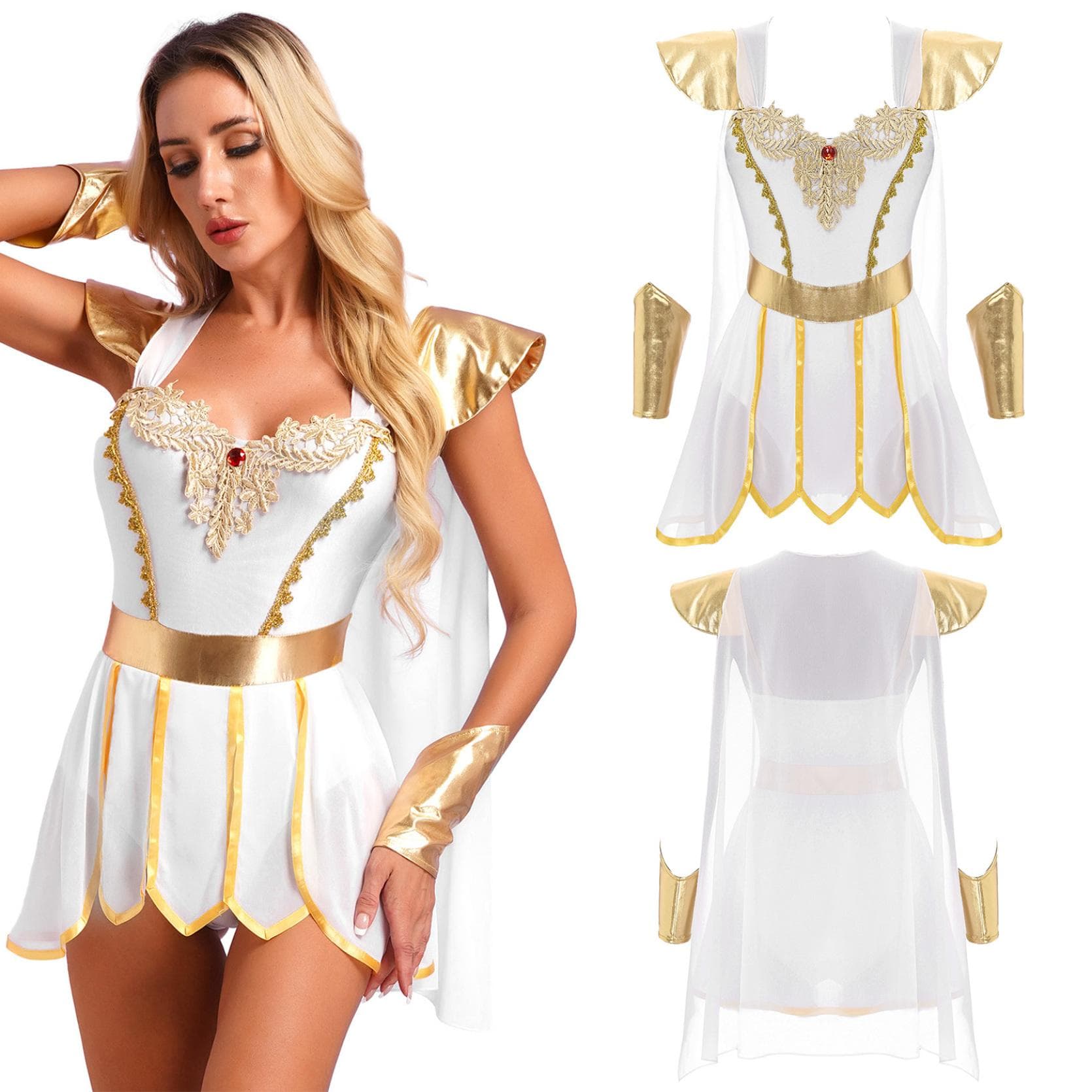 Costum cosplay de regina egipteană pentru împărăteasa pentru femei, body toga cu brățări, costum regina romană antică, haine de Halloween cm