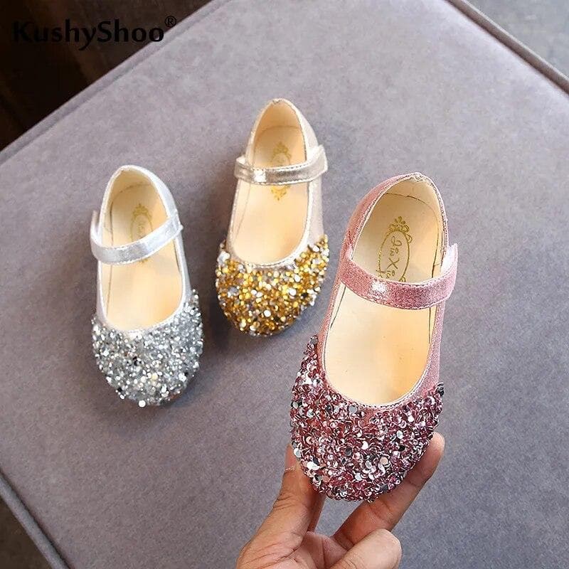 Pantofi Copii Primavara Pantofi Printesa Fete Glitter Copii Pantofi Dans Pantofi Ocazional Toddler Feta Sandale cm argintiu