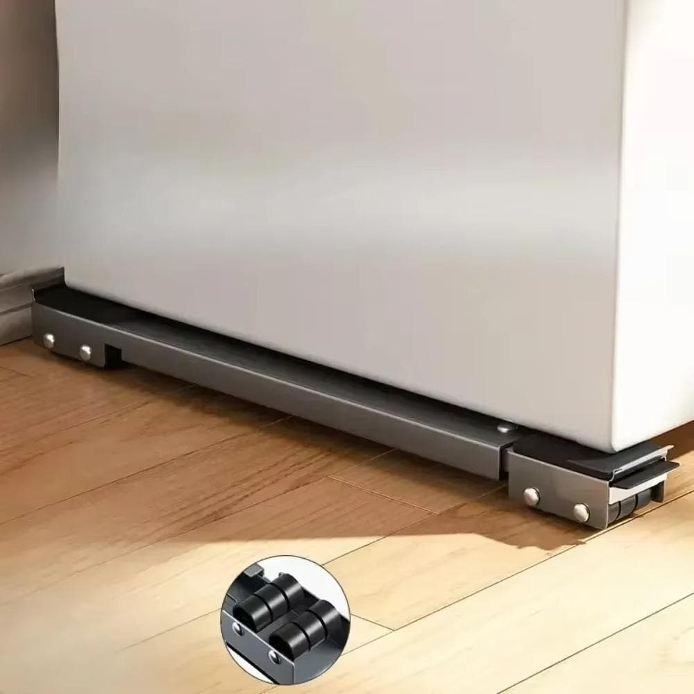 Adjustable Mobile Roller Bracket:24-Wheel Support Stand for Washing Machines & Refrigerators culoare gri argintiu