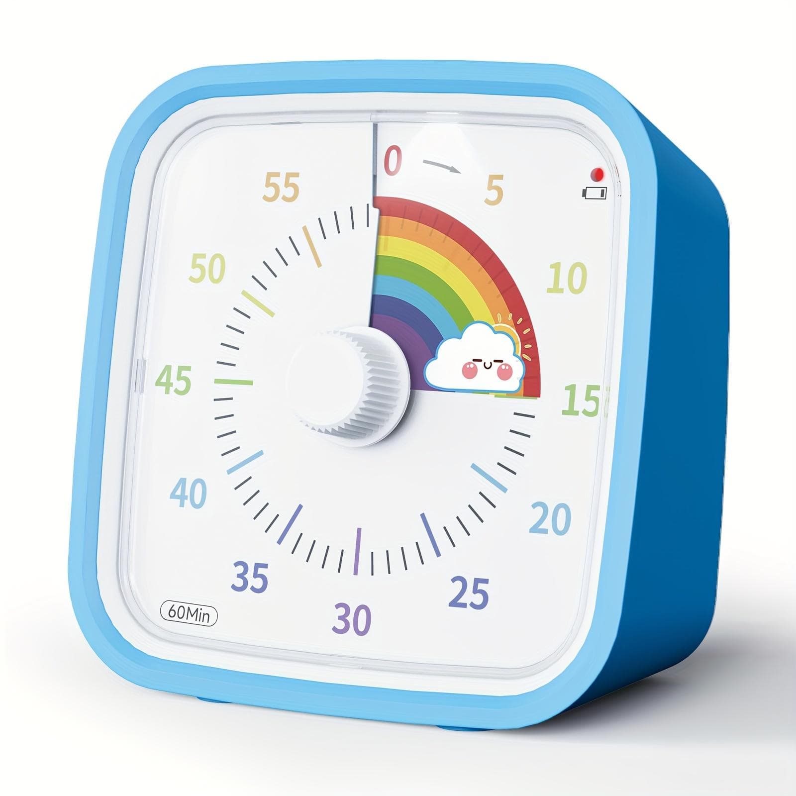 Temporizator Vizual pentru Copii Desen Animat Electronic Temporizator de Studiu pentru Temă Clasă (Pe baterii) alb