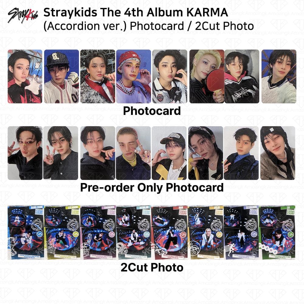 Stray Kids Al 4-lea Album Karma versiunea Acordeon Fotocard Oficial