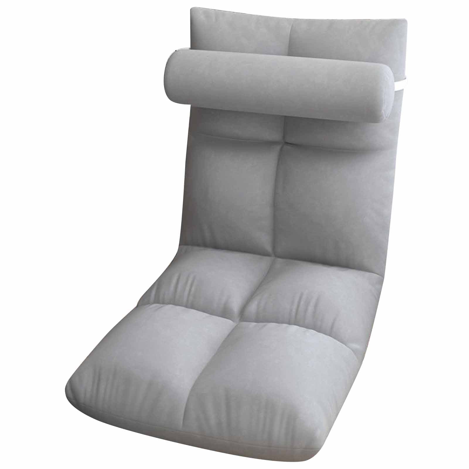 Scaun de podea cu suport pentru spate, canapea pliabilă, scaun de dormit, canapea extensibilă, scaun de gaming culoare gri