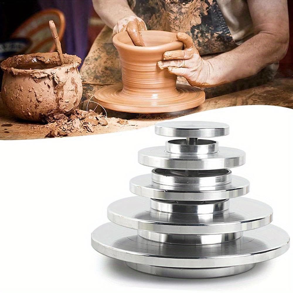 Disc rotativ din oțel inoxidabil de 11-30 cm, piese de matriță de ceramică artizanală, platou rotativ cu două fețe, platformă pentru părinți