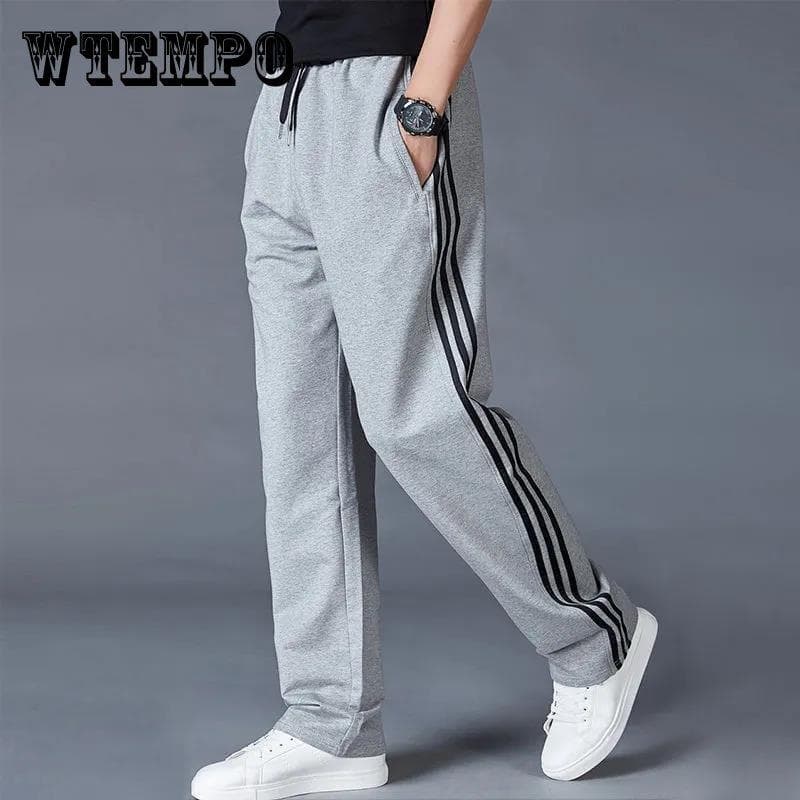 Pantaloni sport de primăvară și toamnă Pantaloni casual cu dungi drepte pentru bărbați Pantaloni mari mari, asortați cm