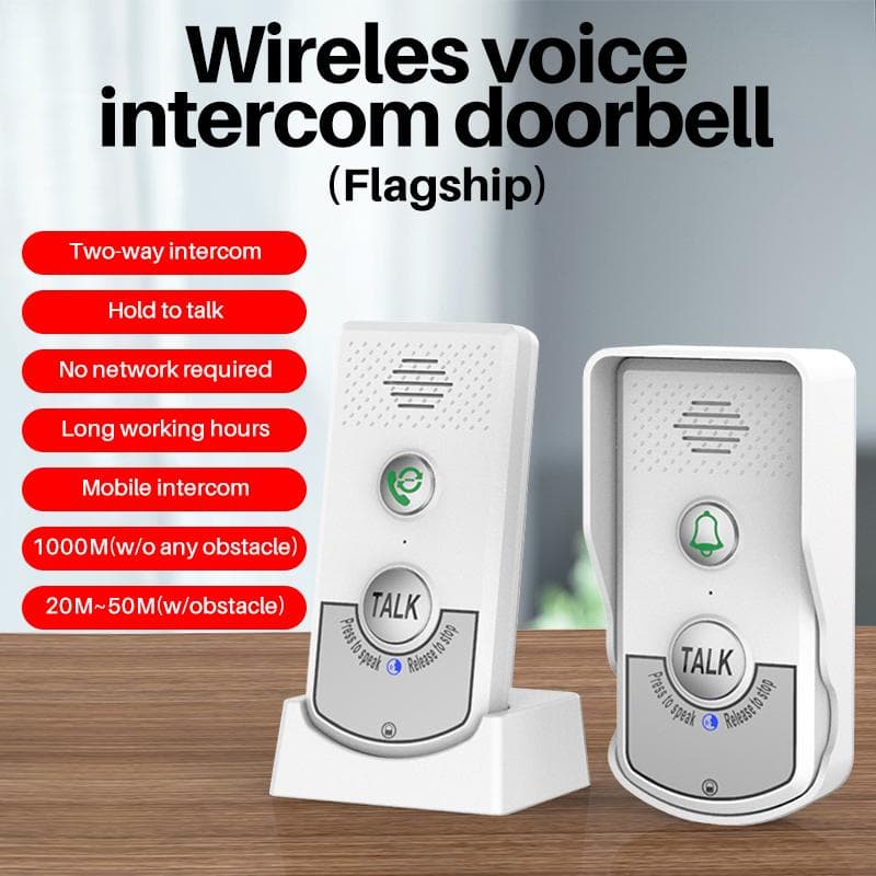 Interfon audio fără fir de 2,4 Ghz Telefon de ușă Sonerie vocală bidirecțională Emițător și receptor de voce Walkie-talkie Sonerie pentru
