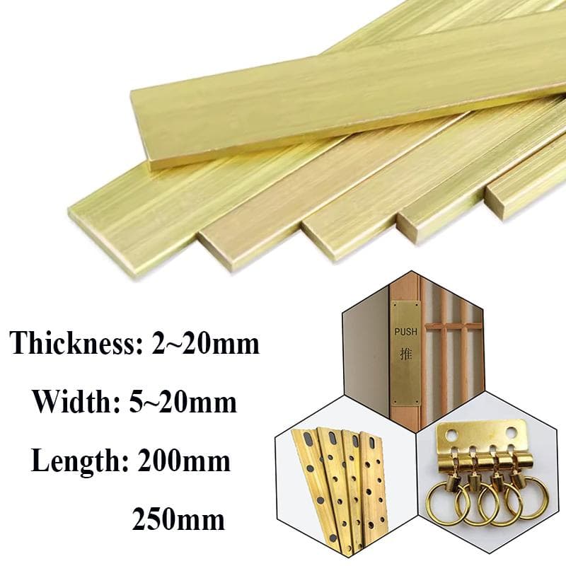 H59 alamă placă plată bandă grosimi 2mm 4mm 6mm 8mm 10mm 20mm Cupru pur Plăci metalice Lungime material 200mm/250mm