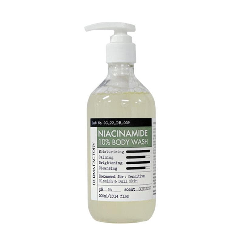 DERMA FACTORY Gel de duș cu niacinamidă 10% 300 ml