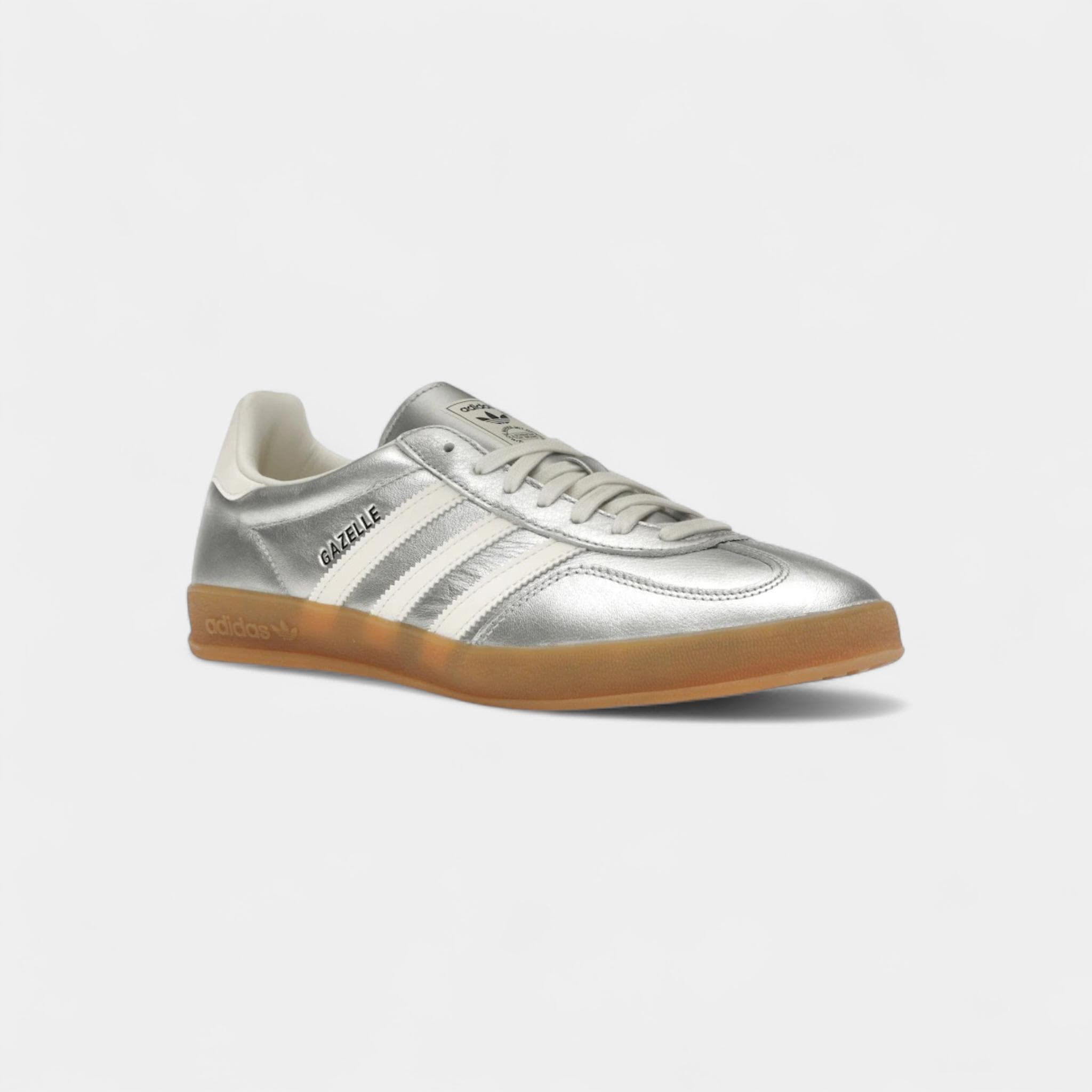 adidas Gazelle Indoor Silver Metallic Core White cm alb