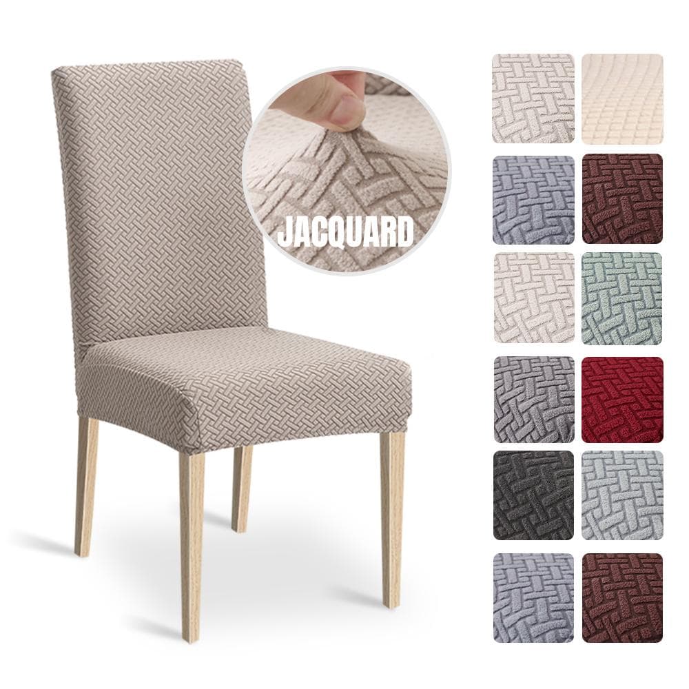 Husă elastică pentru scaune de sufragerie Jacquard Spandex Scaun pentru bucătărie Scaun pentru banchete de hotel Husă elastică culoare gri