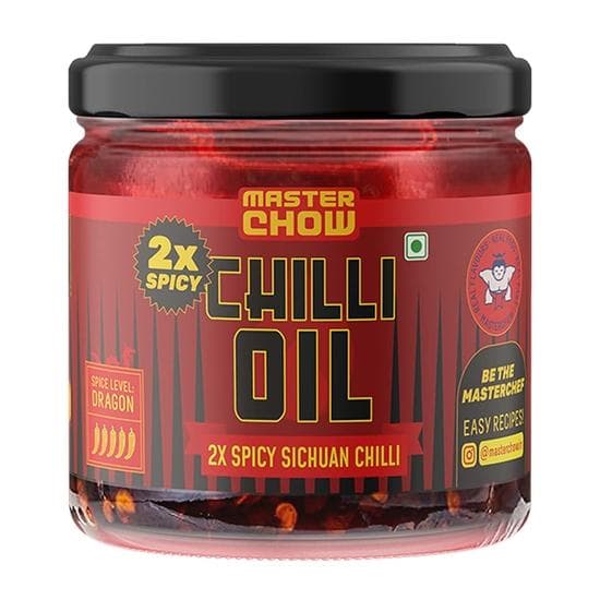 Ulei de ardei iute Sichuan MasterChow 2X picant (170g) | Foarte Picant | Fabricat cu Piper de Sichuan, Usturoi Crocant și Ardei Roșii | Condiment