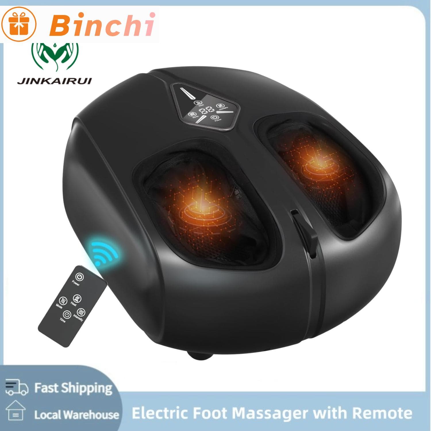 Masajator Electric pentru Picioare cu Căldură, Airbaguri, Compresie pentru Ameliorarea Mușchilor Obosiți, Masaj Plantar Profund, Masaj Shiatsu