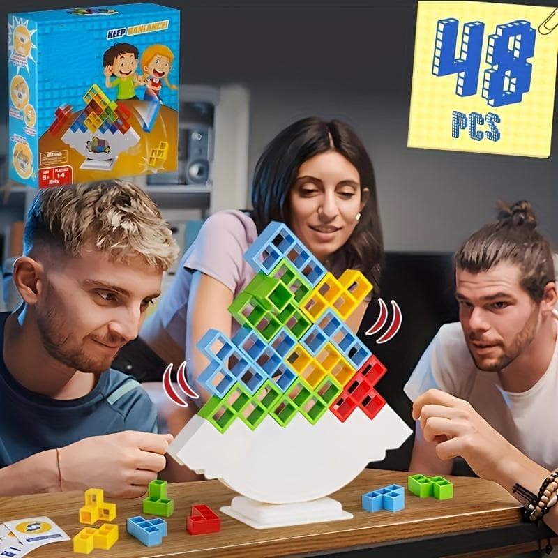 16/32/48 piese Fun Balance Stacking Jenga Jocuri de masă pentru copii, adulți, prieteni, echipe, cămine, nopți de jocuri în familie și