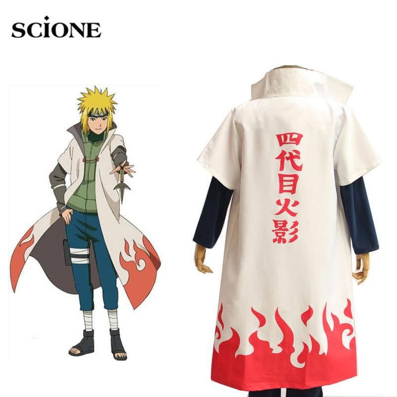 Namikaze Minato Cosplay din costume de desene animate 4th Hokage Cloak Uzumaki Cartoon Cape Costume de cosplay cm