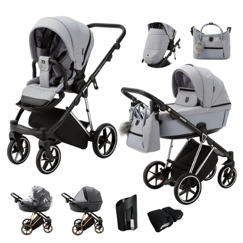 ADAMEX Cărucior combinat Belissa Special Edition Grey/Silver