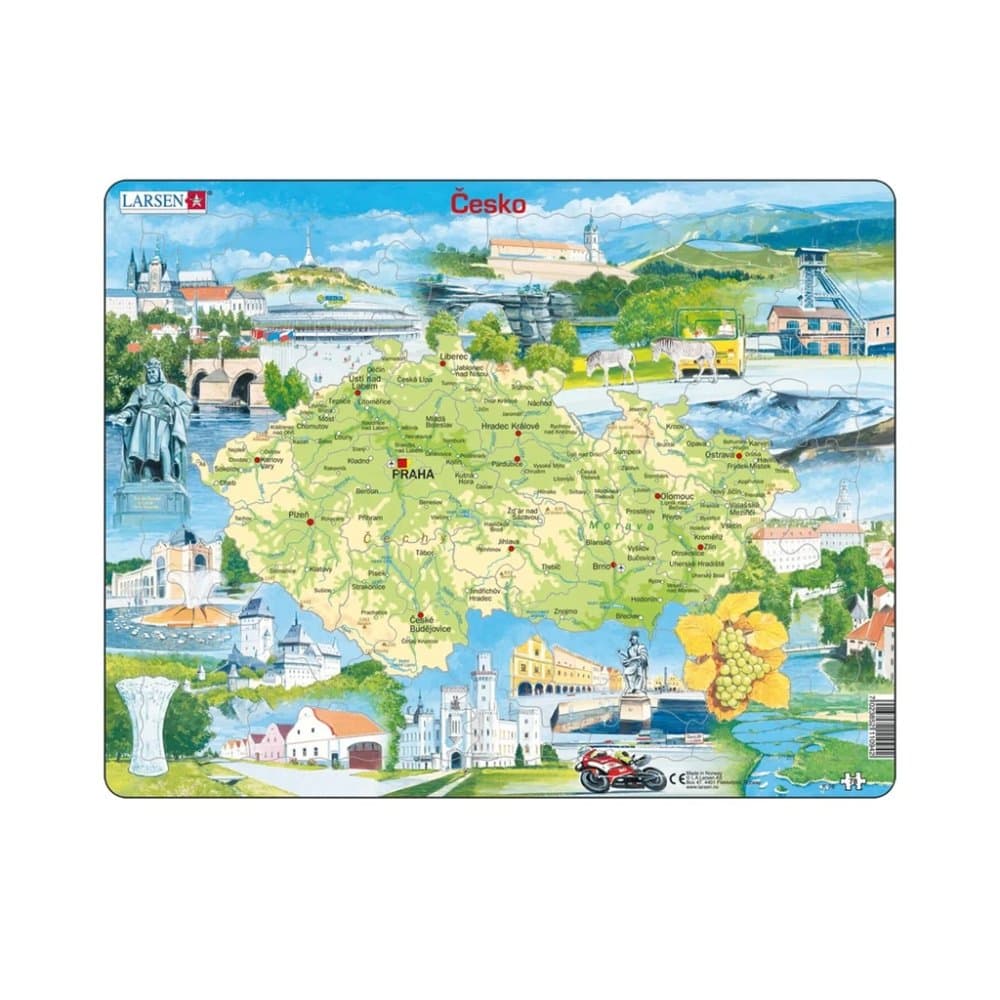 Larsen Puzzle educativ Republica Cehă Monumente 78 piese