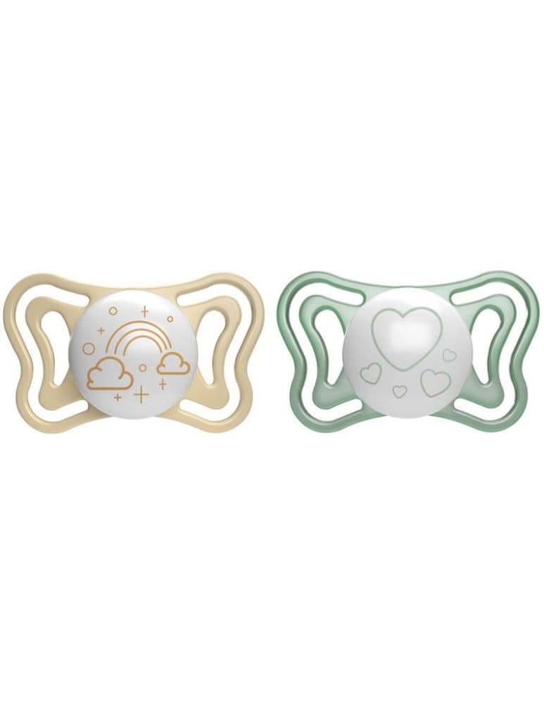 CHICCO Suzetă Physio Light silicon, de noapte, 2-6 luni, 2 buc