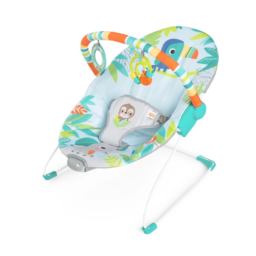 BRIGHT STARTS Șezlong cu vibrații Rainforest Vibes™ 0l+ până la 9 kg