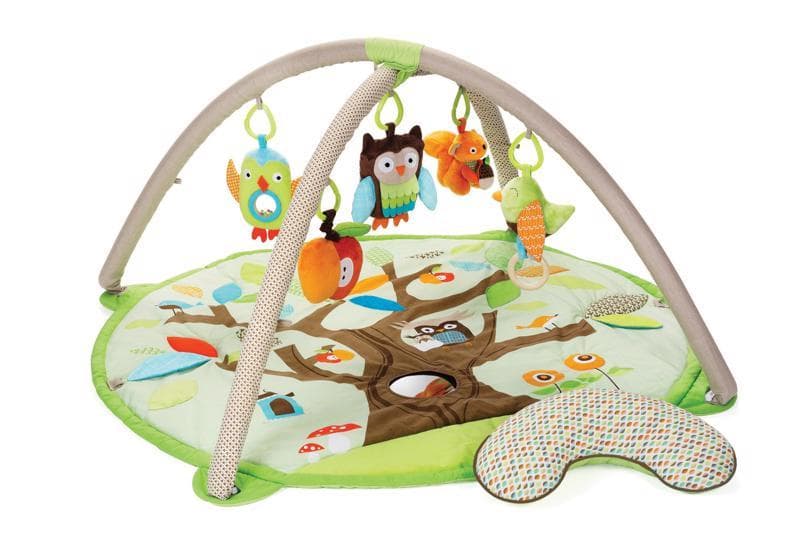 SKIP HOP Pătură de joacă 5 jucării, pernă Treetop Friends verde-maro 0m+