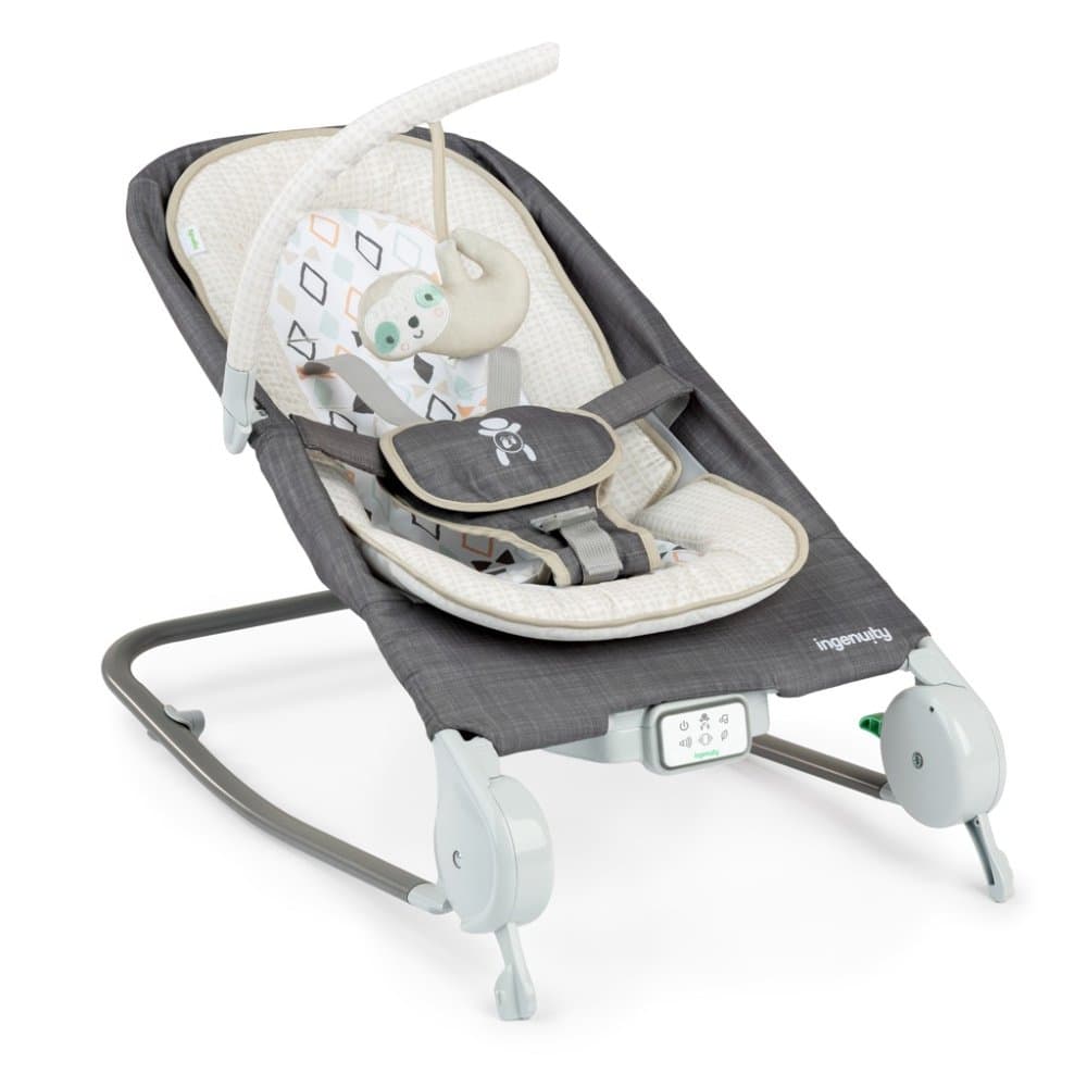 INGENUITY Scaun de masaj care vibrează cu melodia Happy Belly™ Rock-to-Bounce - Parker™ 0m+ până la 9kg