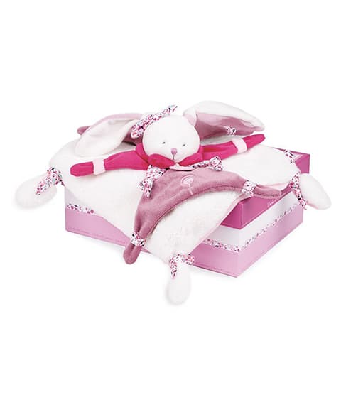Set cadou Doudou roz - iepuraș de pluș moale