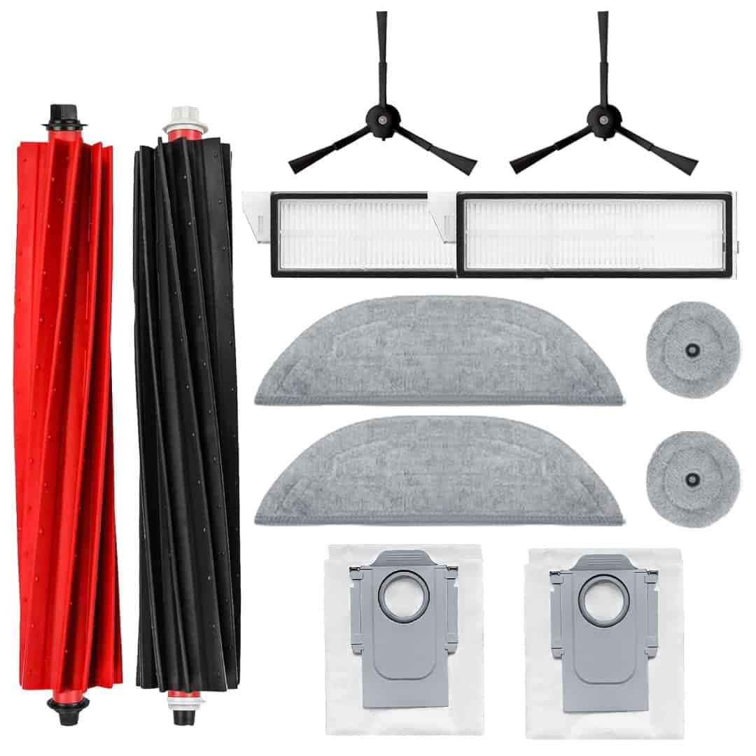 Set accesorii PAA-home®, compatibil cu aspiratoarele Roborock S8 MaxV Ultra 2 filtre, 2 perii laterale negre, 2 perii centrale, 2 lavete mari, 2