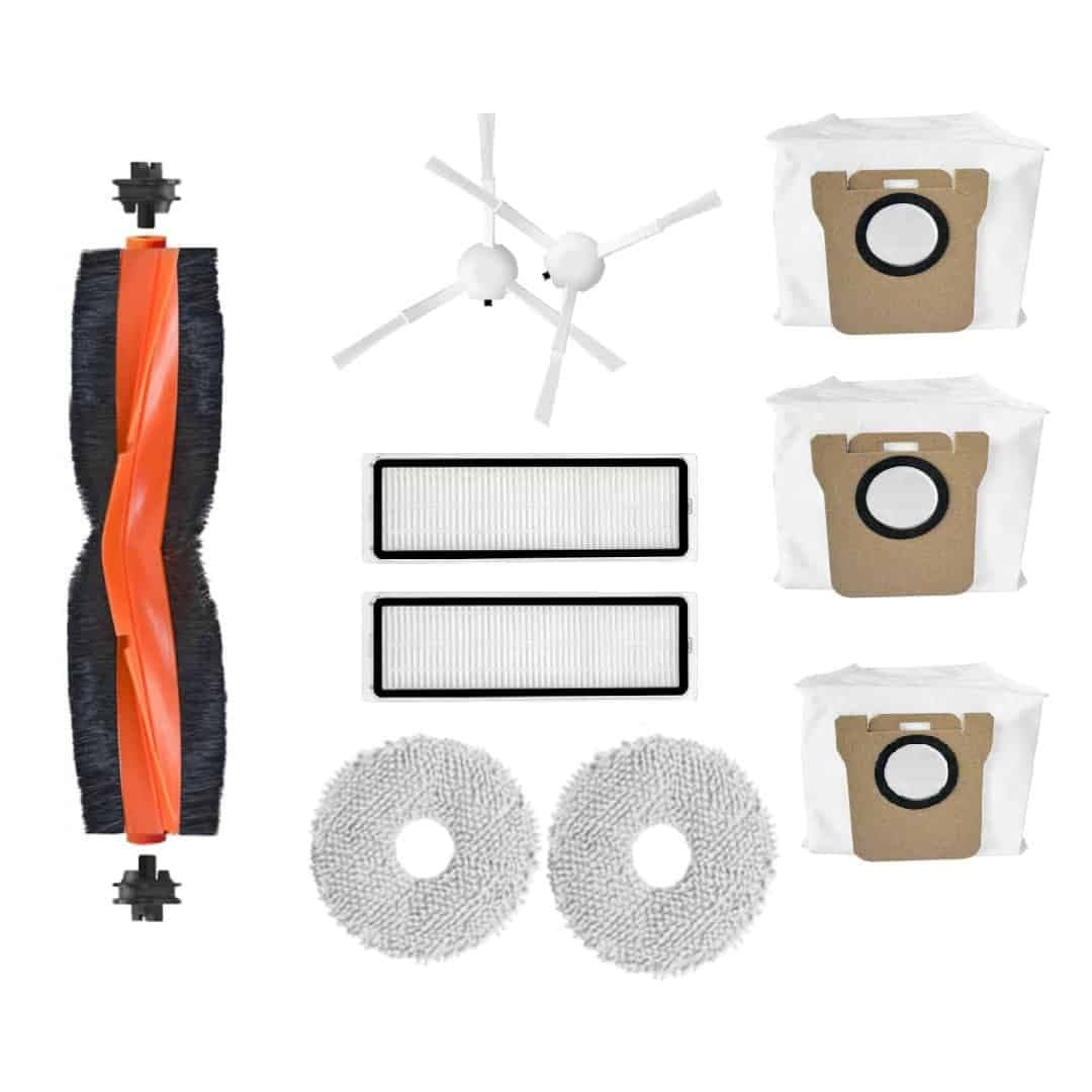 Set accesorii PAA-home®, compatibil cu aspiratoarele Xiaomi Robot Vacuum X20 + / X20 Plus contine 2 filtre, 2 perii laterale albe, 2 lavete, 1 perie
