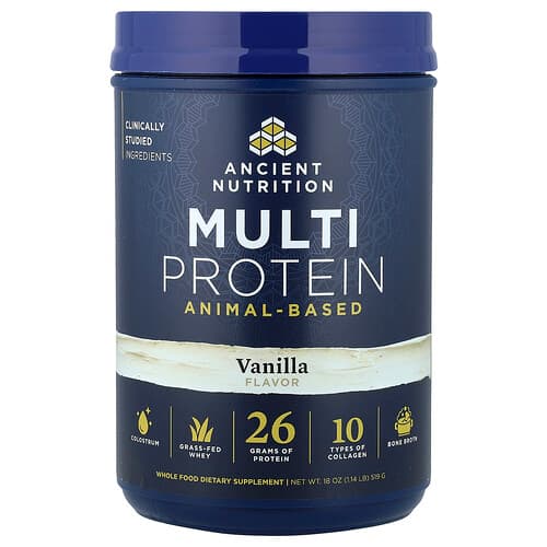 Ancient Nutrition, Multi Protein, Animal-Based, Vanilla, 1.14 lb (519 g)