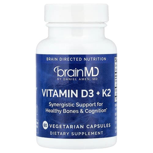 BrainMD, Vitamin D3 + K2, 60 Vegetarian Capsules