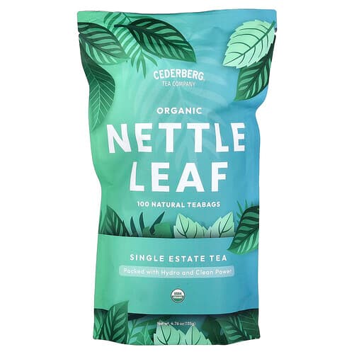 Cederberg Tea Co, Frunză de urzică organică, fără cofeină, 100 de plicuri de ceai natural, 4,76 oz (135 g)