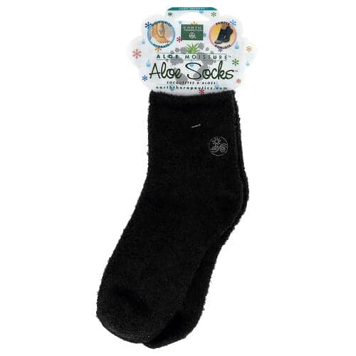 Earth Therapeutics, Aloe Moisture™, Aloe Socks™, negru, 1 pereche