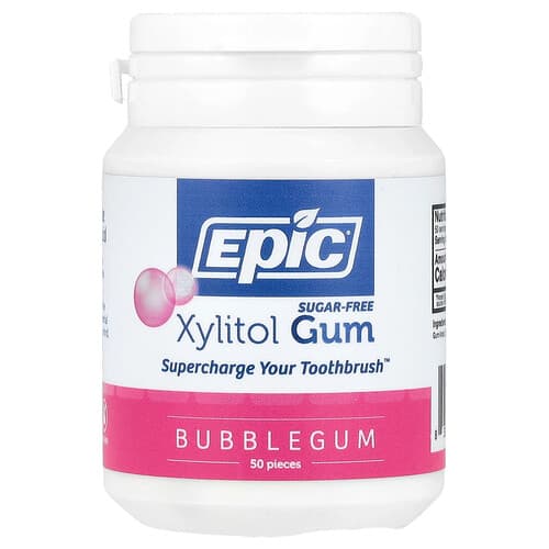 Epic Dental, Gumă de xilitol, fără zahăr, gumă de mestecat, 50 bucăți